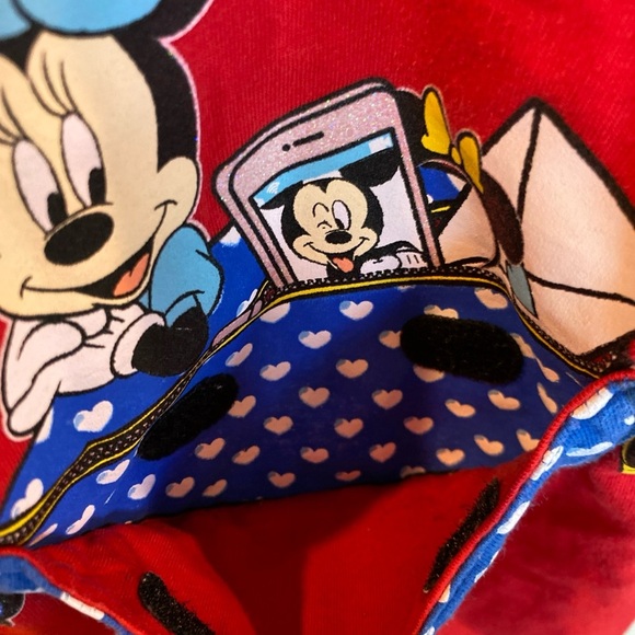 Vintage Disney Minnie Mouse Fanny Pack Dress Girls 6/6x Red Sleeveless - Picture 3 of 6